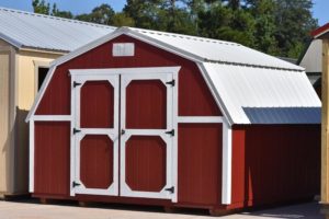 the original barn style storage shed from Rodman's portable buildings in West Monroe LA