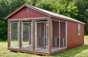 Dog Kennels for rent to own by  Rodman's Portable Buildings in West Monroe--3 dog kennel by Derksen Buildings