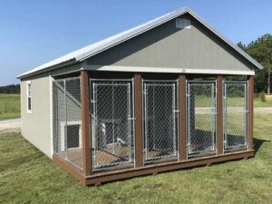 Dog Kennels for rent to own by  Rodman's Portable Buildings in West Monroe--4 dog kennel by Derksen Buildings