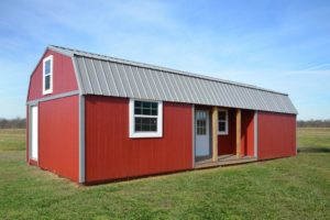 side lofted barn cabins from derksen buildings have four finishes to choose from